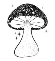 decorative black mushroom vector