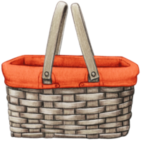 watercolor hand drawn picnic basket png