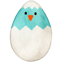 Watercolor cute decorated easter egg png