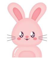 pink baby rabbit vector