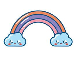 kawaii rainbow design vector