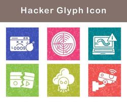 conjunto de iconos de vector de hacker