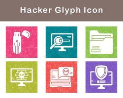 conjunto de iconos de vector de hacker