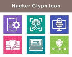 conjunto de iconos de vector de hacker