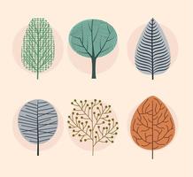 textured trees group vector