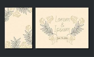 wedding invitation with flowers vector