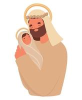 saint joseph and jesus vector