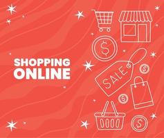 shopping online poster vector