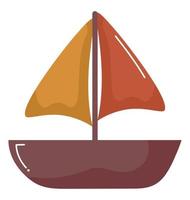 colored boat design vector