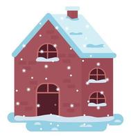 brick winter cozy house vector