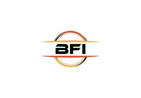 BFI letter royalty ellipse shape logo. BFI brush art logo. BFI logo for a company, business, and commercial use. vector