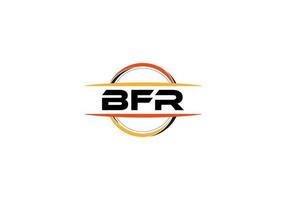 BFR letter royalty ellipse shape logo. BFR brush art logo. BFR logo for a company, business, and commercial use. vector