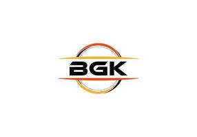 BGK letter royalty ellipse shape logo. BGK brush art logo. BGK logo for a company, business, and commercial use. vector