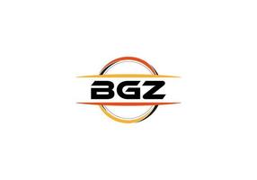 BGZ letter royalty ellipse shape logo. BGZ brush art logo. BGZ logo for a company, business, and commercial use. vector