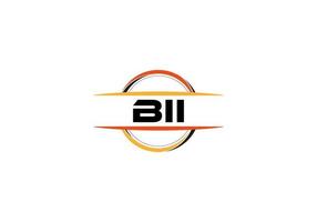 BII letter royalty ellipse shape logo. BII brush art logo. BII logo for a company, business, and commercial use. vector