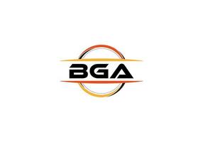 BGA letter royalty ellipse shape logo. BGA brush art logo. BGA logo for a company, business, and commercial use. vector