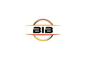 BIB letter royalty ellipse shape logo. BIB brush art logo. BIB logo for a company, business, and commercial use. vector