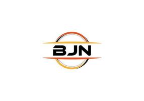 BJN letter royalty ellipse shape logo. BJN brush art logo. BJN logo for a company, business, and commercial use. vector