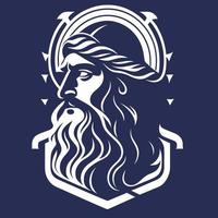 create a logo of poseidon vector