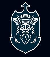 create a logo of poseidon vector