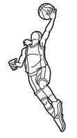 Outline Basketball Female Player vector