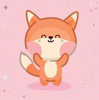 happy fox poster vector