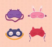 sleeping mask of animals vector