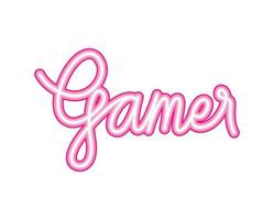 neon gamer signboard vector