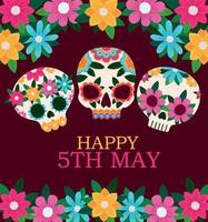 card of happy fifth may vector