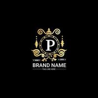 Letter luxury brand logo concept design vector