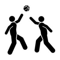 Basketball player black simple icon on white background. Vector illustration.