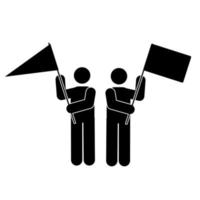 Protesters with flags icon. Simple illustration of protester with flags vector icon for web with flag icon.