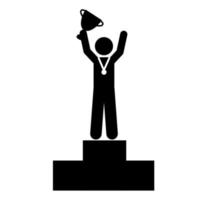 Winners with trophy cup icon. Simple illustration of Winners with trophy cup vector icon for web