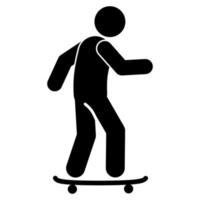 silueta de un hombre jugando un patineta. aprender patineta vector ilustración icono. skater.skateboarding