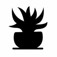 Botanical plant in potted icon illustration with shadow. Stock vector. vector