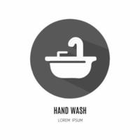 Hand wash icon in flat. Logo for business. Stock vector