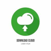 Download cloud icon in flat. Logo for business. Stock vector. vector