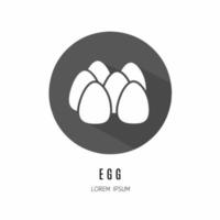 Egg icon in flat. Logo for business Stock vector. vector