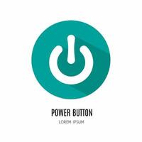 Power button icon logo in flat. Logo for business. Stock vector. vector