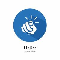 Finger icon logo in flat. Logo for business. Stock vector. vector