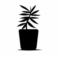 Decorative plant icon illustration with shadow. Stock vector. vector