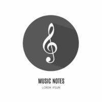 Music notes icon in flat. Logo for business. Stock vector. vector