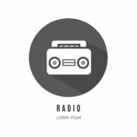 radio icono en departamento. logo para negocio. valores vector