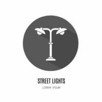 Street light icon in flat. Logo for business. Stock vector