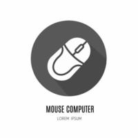 Mouse computer icon in flat. Logofor business. Stock vector. vector