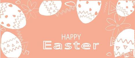 Easter web banner with colorful painted Easter eggs. Easter eggs with different texture. Vector illustration EPS10