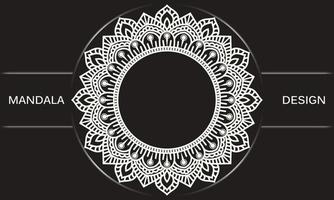 Black and white frame. Mandala background design. vector