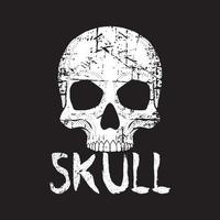 Skull illustration with text skull black and white grunge style premium vector