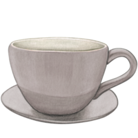 Watercolor hand drawn empty tea cup png