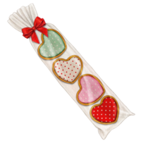 aquarelle main tiré l'amour message biscuits png